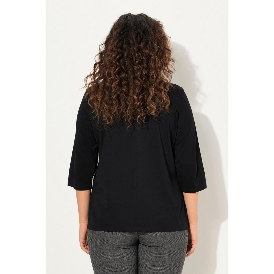 Ulla Popken T-shirt imprimé col rond manches 3/4  