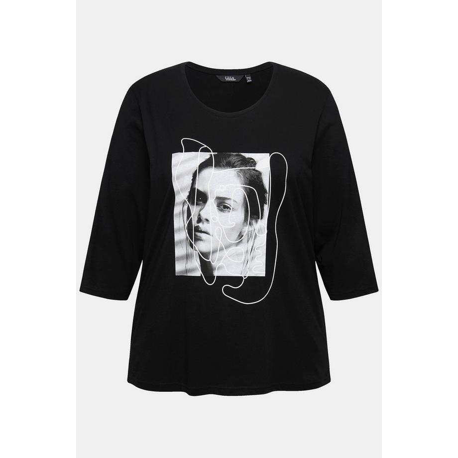 Ulla Popken T-shirt imprimé col rond manches 3/4  