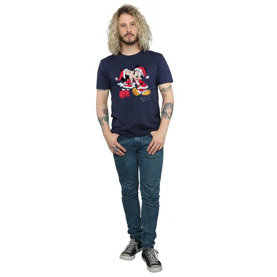 Disney Mickey und Minnie Weihnachtskuss T-Shirt  