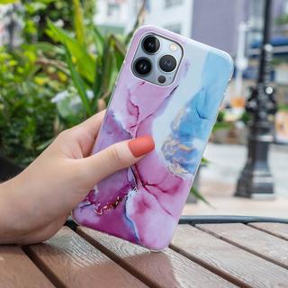 Cover-Discount  iPhone 14 Pro Max - Coque en silicone Pink Marble 