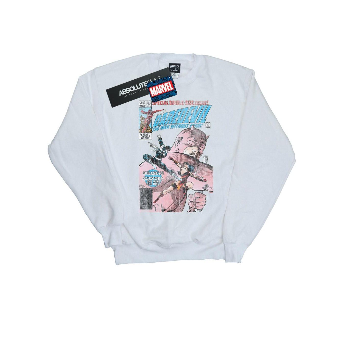 Image of Daredevil Distressed Bullseye Vs Elektra Cover Sweatshirt Jungen Weiss 116