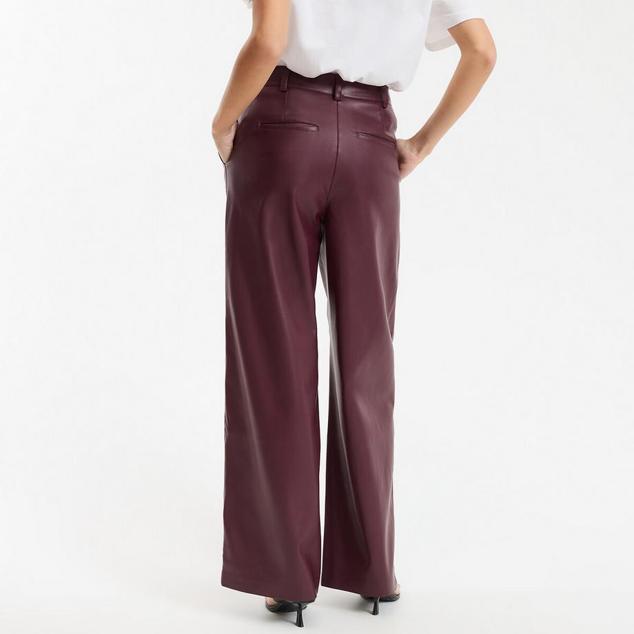 La Redoute Collections Weite Hose mit Abnähern aus Kunstleder  