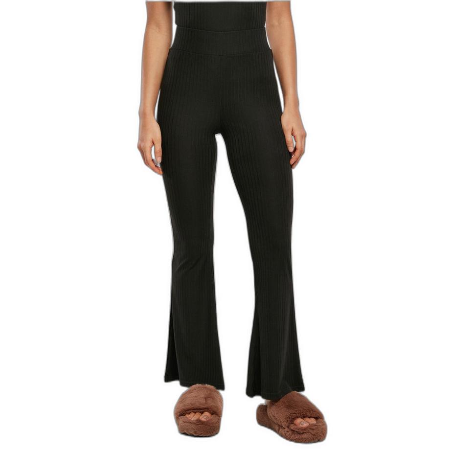 URBAN CLASSICS Ausgestellte gerippte High Waist Leggings  