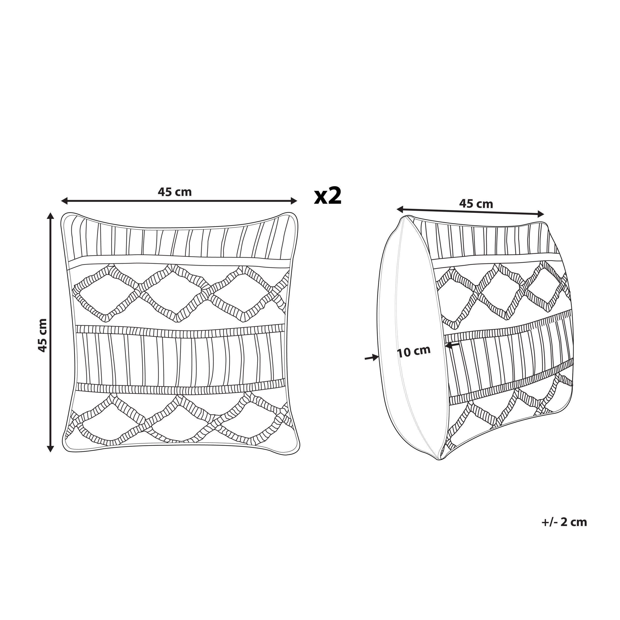 Beliani Kissen 2er Set aus Baumwolle Boho KARATAS  