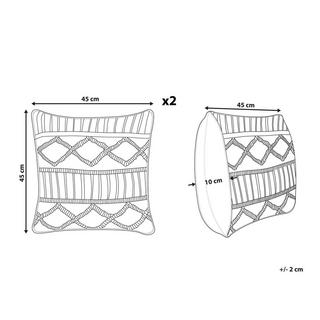 Beliani Kissen 2er Set aus Baumwolle Boho KARATAS  