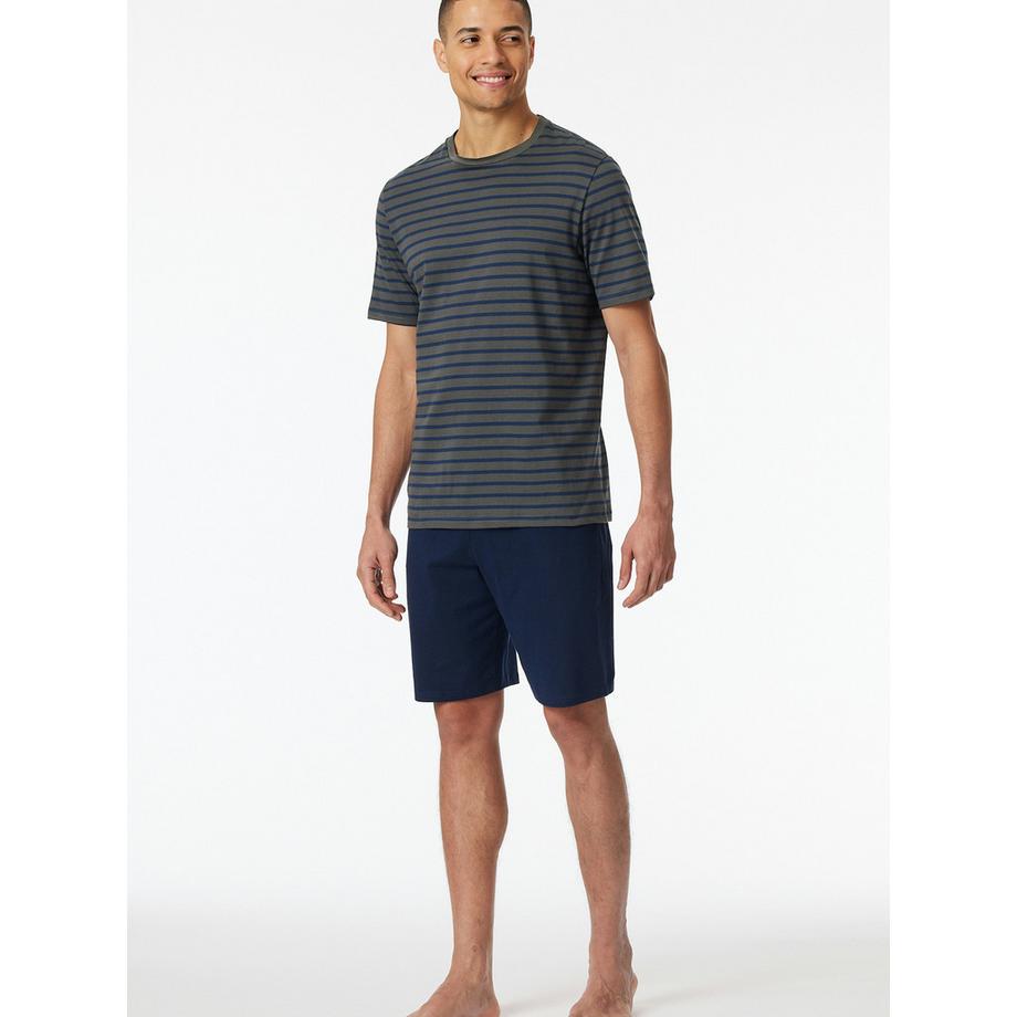 Schiesser Casual Essentials Pigiama Rigato Maniche Corte  