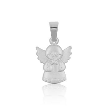 Pendentif ange en or blanc 750, 20x12mm