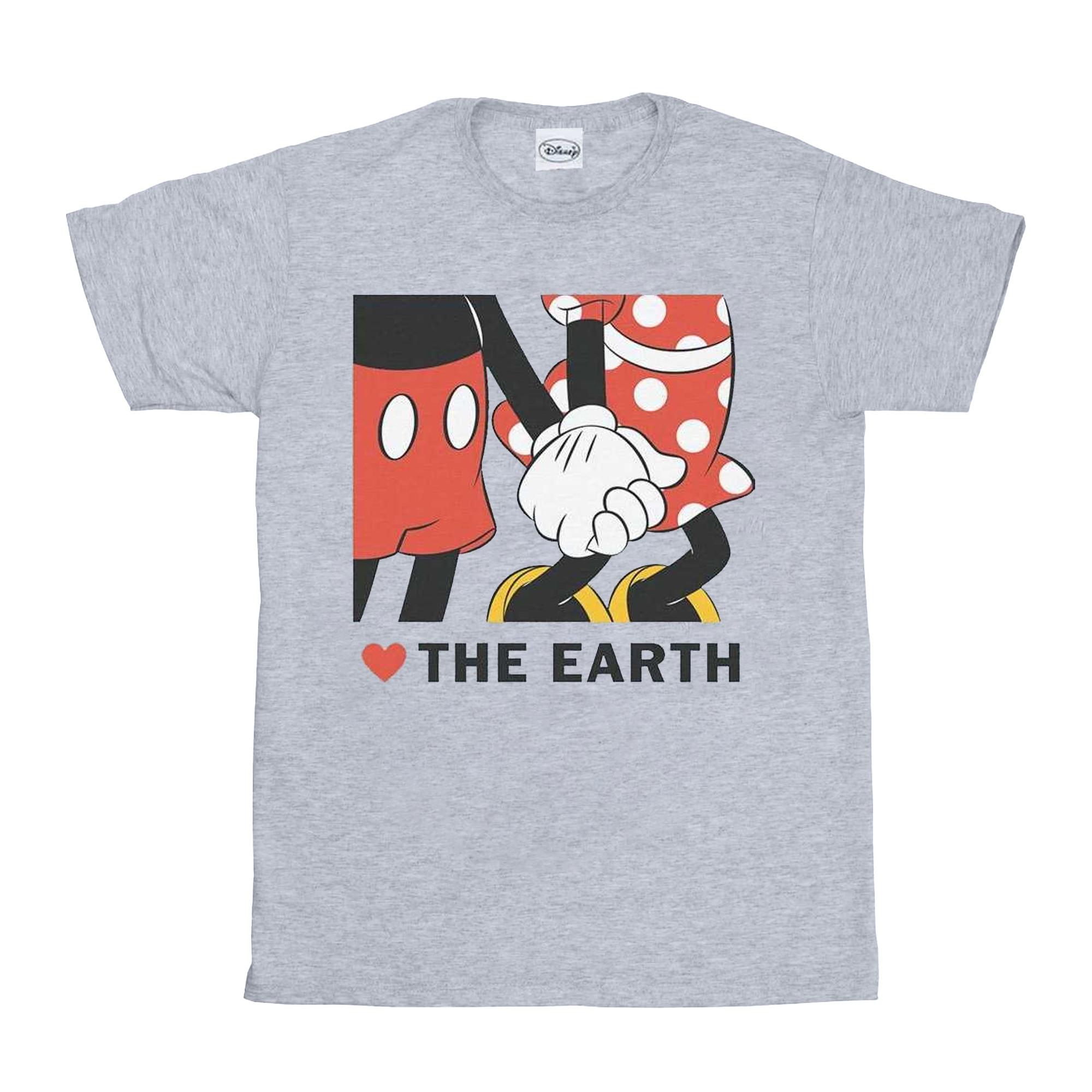 Image of Mickey Mouse Heart The Earth Tshirt Damen Grau L