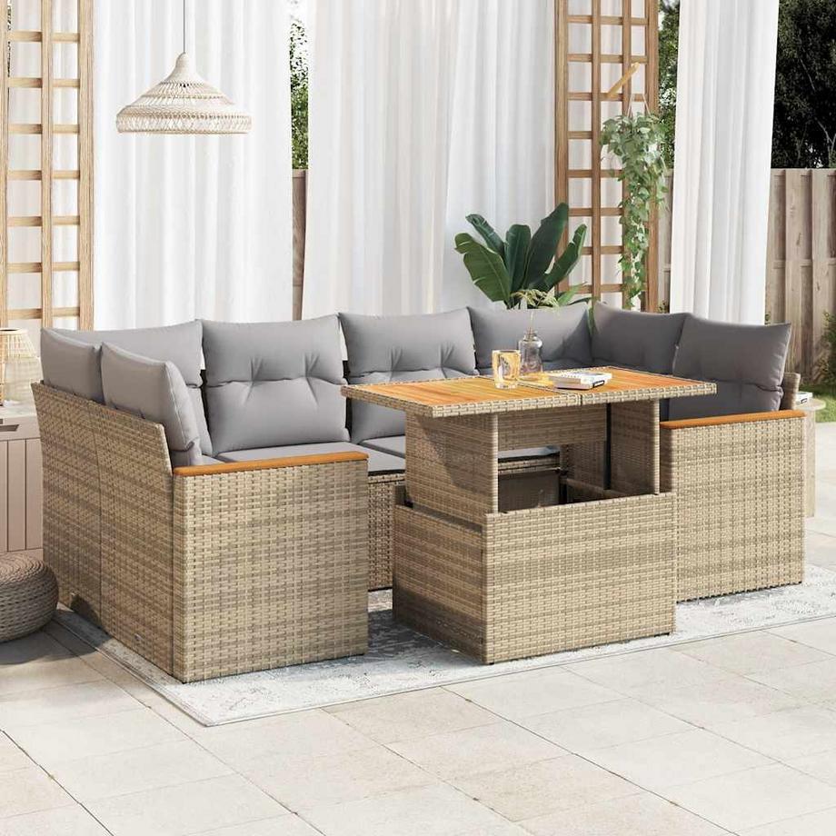 VidaXL Ensemble de canapés de jardin rotin synthétique  
