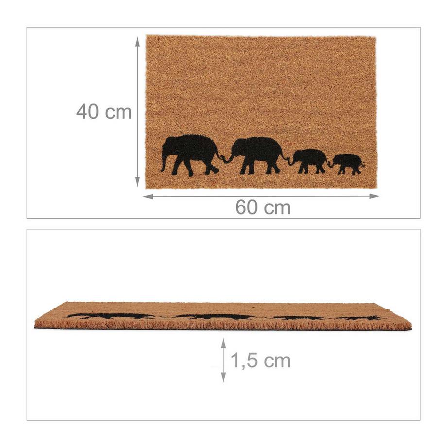 B2X Fußmatte aus Kokosnuss Elefanten  