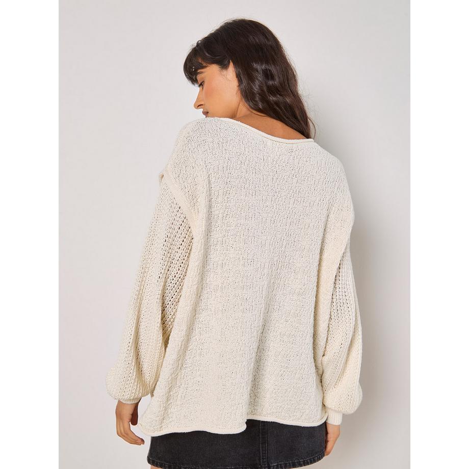 Stepptaschen-Pullover