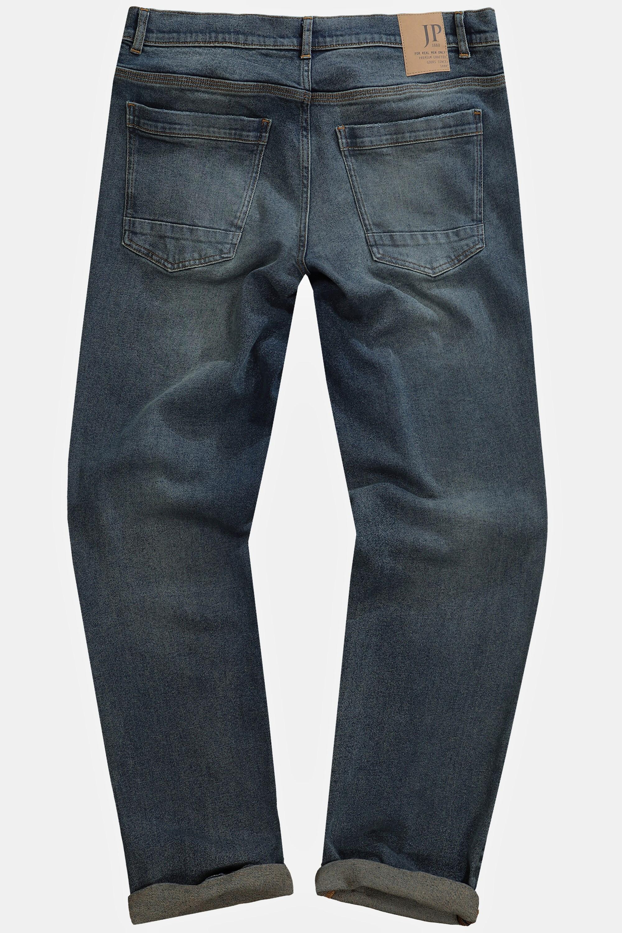 JP1880  Jean 5 poches ventre confort. Coupe Regular Fit, détails destroy. Jusqu'à la taille 74. 