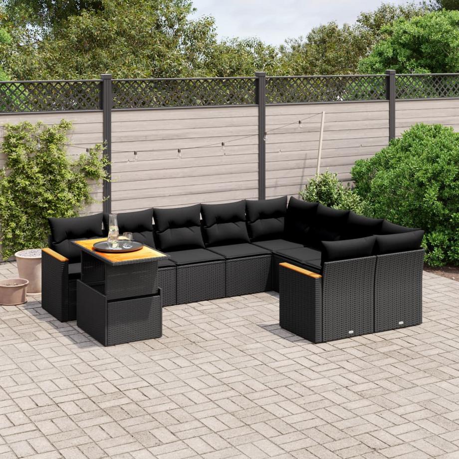 VidaXL set divano da giardino Polirattan  