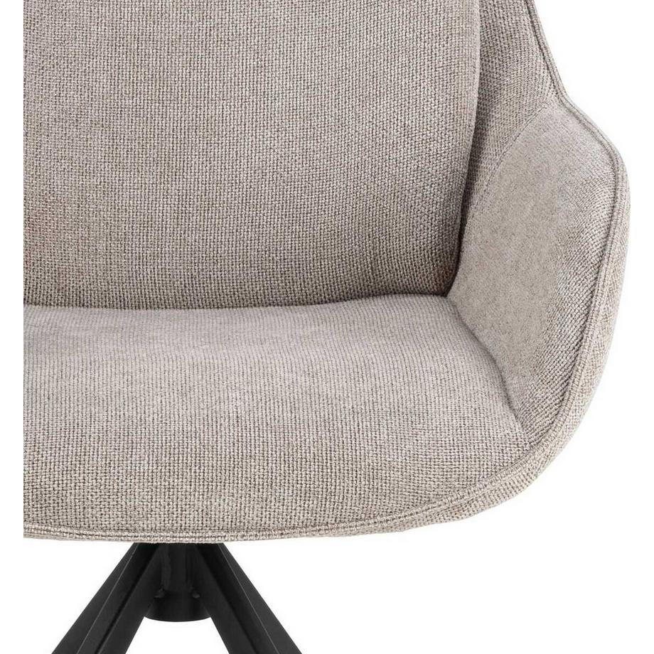 mutoni Chaise avec accoudoirs Ovida sable (1 pièce)  