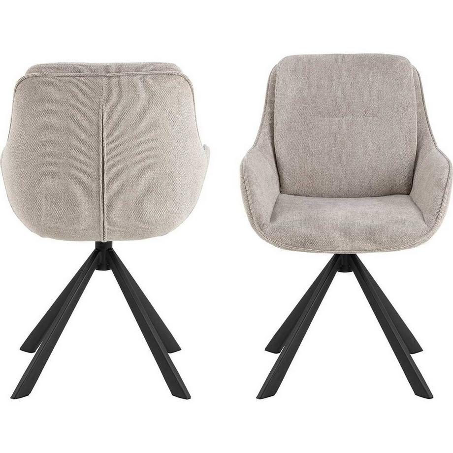 mutoni Chaise avec accoudoirs Ovida sable (1 pièce)  