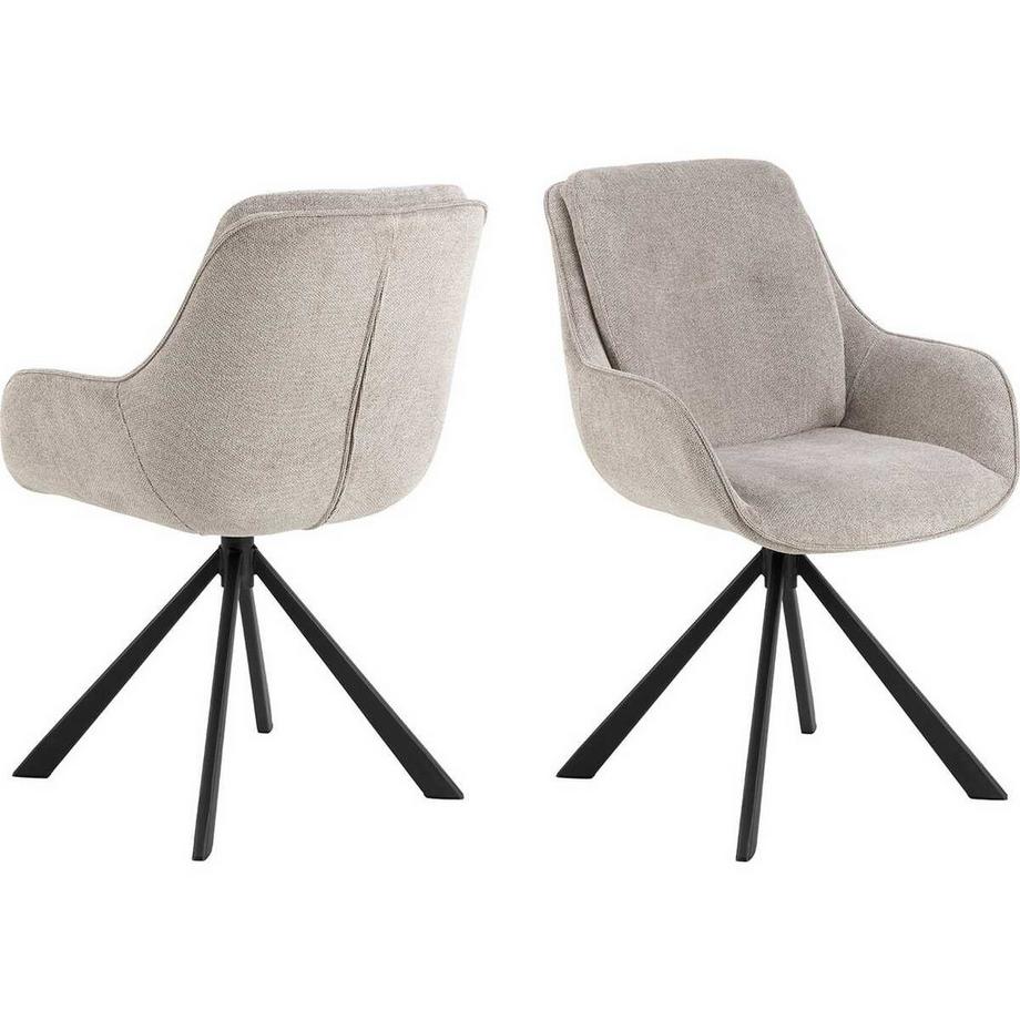 Chaise avec accoudoirs Ovida sable (1 pièce)