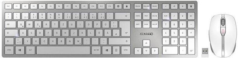 Cherry  Tastatur-Maus-Set DW 9100 Slim Weiss / Silber 