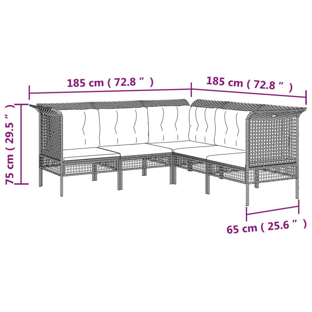 VidaXL Ensemble de salon de jardin rotin synthétique  