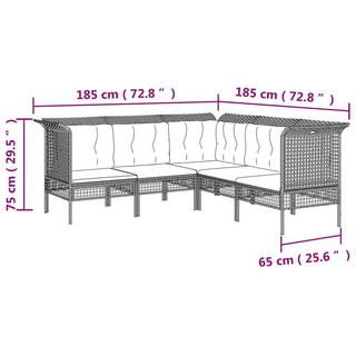 VidaXL set mobili da giardino Polirattan  