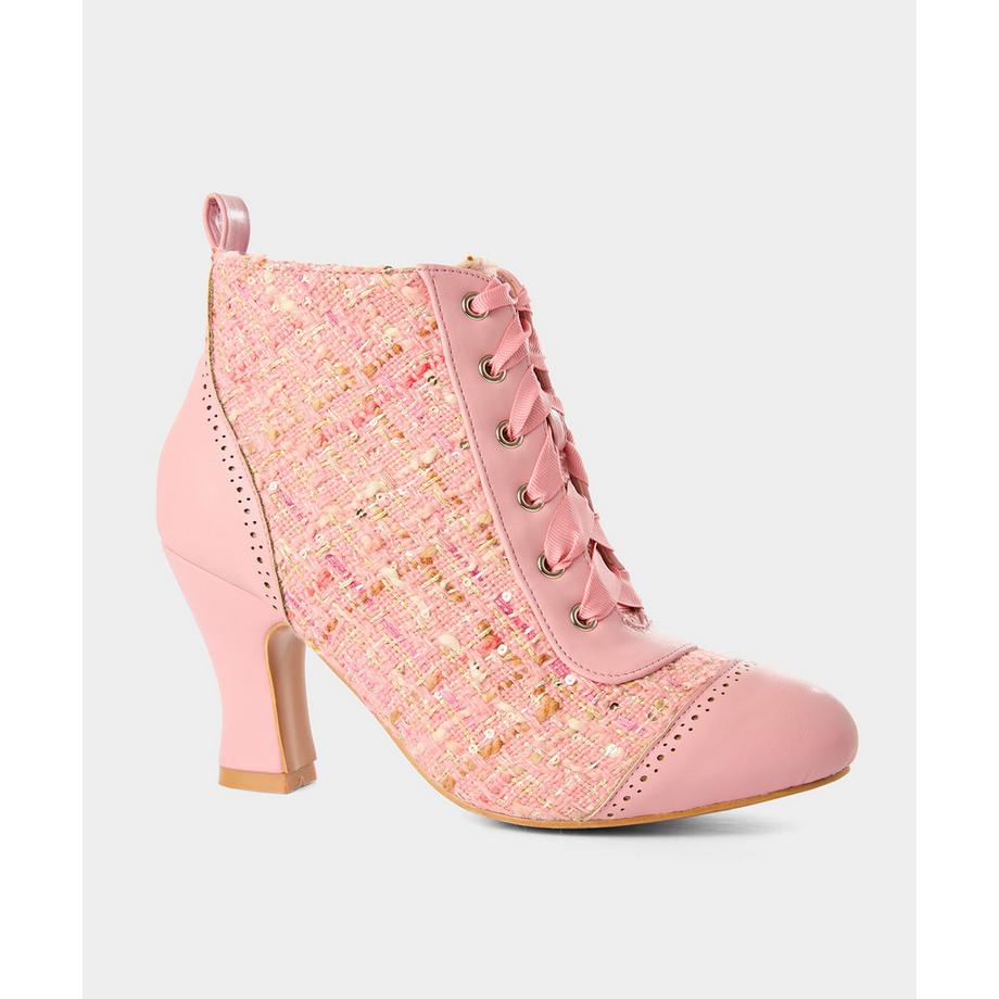 Joe Browns Bottines Tweed Paillettes à Lacets  