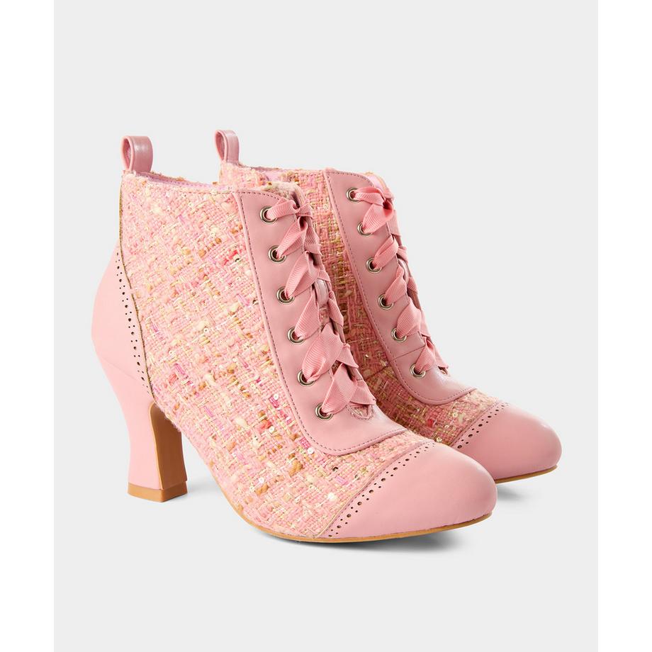 Joe Browns Bottines Tweed Paillettes à Lacets  