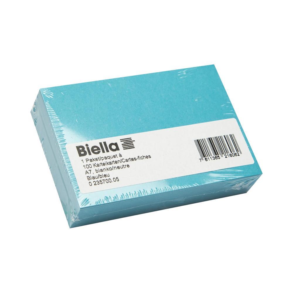 Biella Cartes-fiches A7 neutre - Bleu  