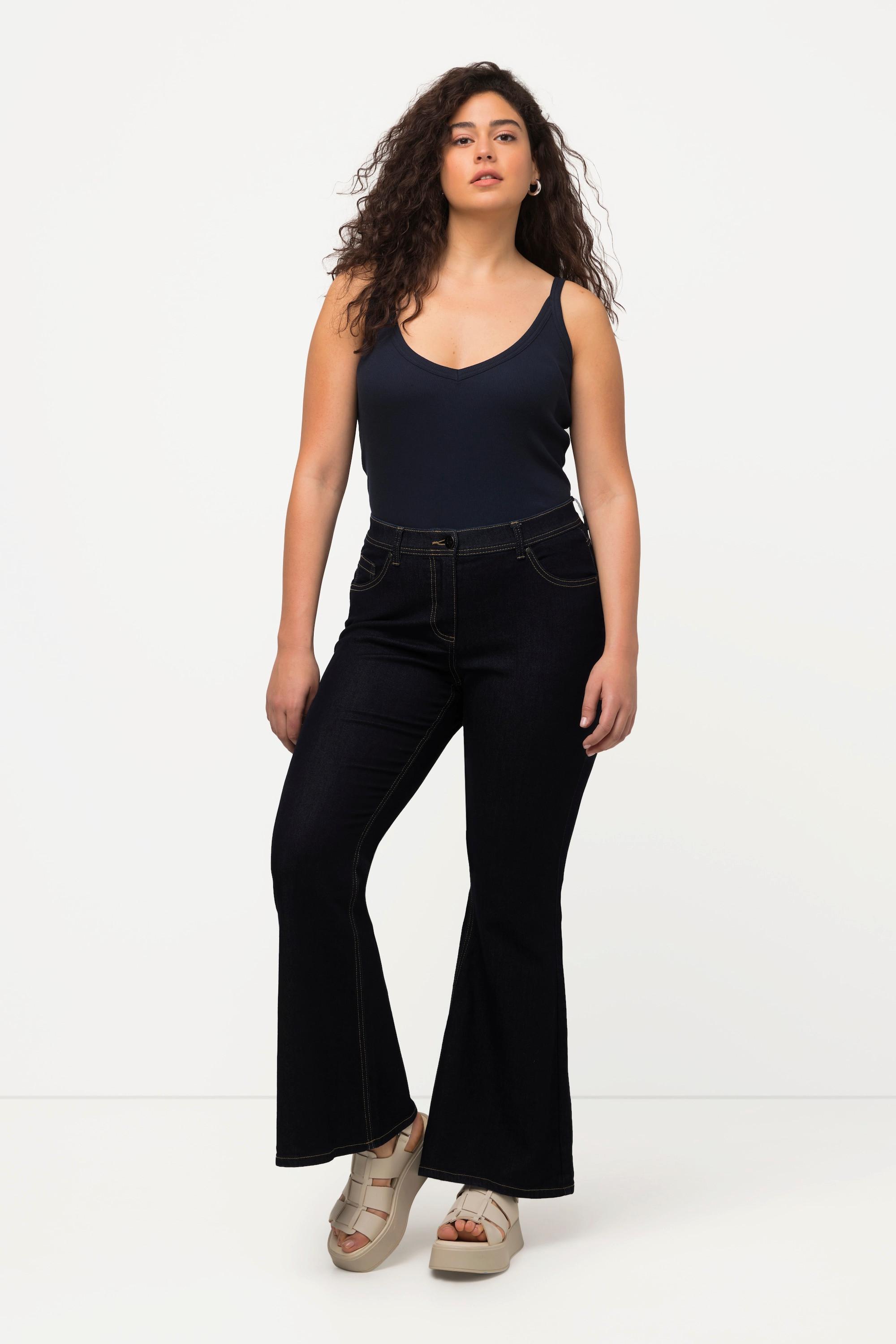 Ulla Popken  Bootcut-Jeans Marie, ausgestelltes Bein, recycelt 