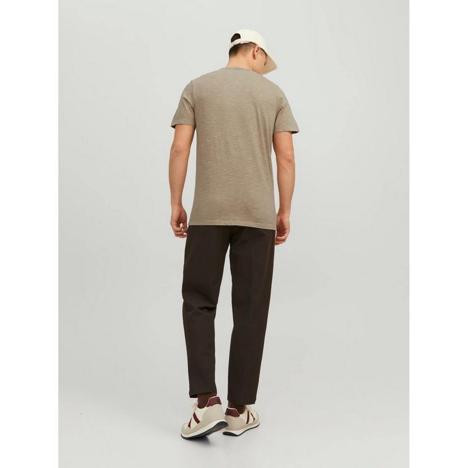 JACK & JONES T-Shirt Slim Fit Geschlitzter Kragen  