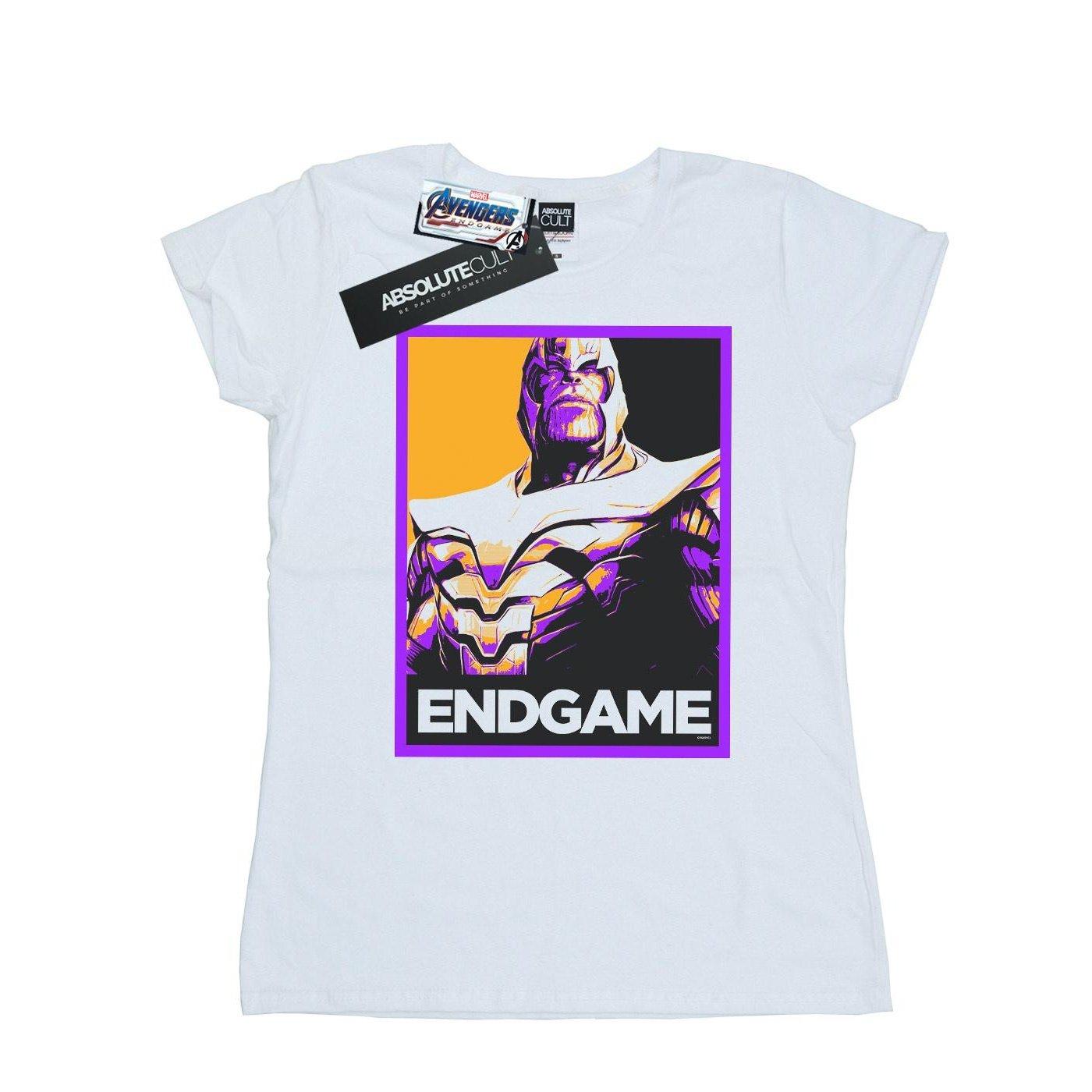 Image of Avengers Endgame Thanos Poster Tshirt Damen Weiss S