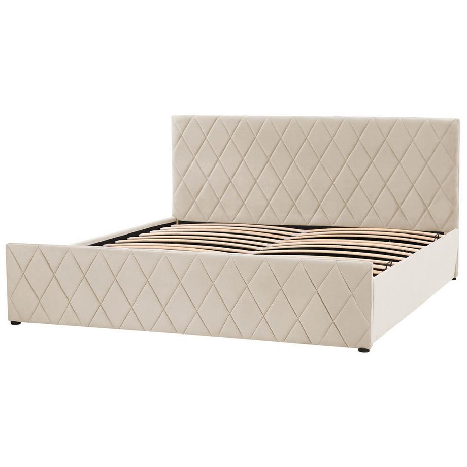 Beliani Lit à lattes en Velours Moderne ROCHEFORT  