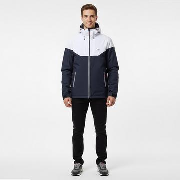 Regenjacke Segeln Herren warm wasserdicht 100 blau/weiß