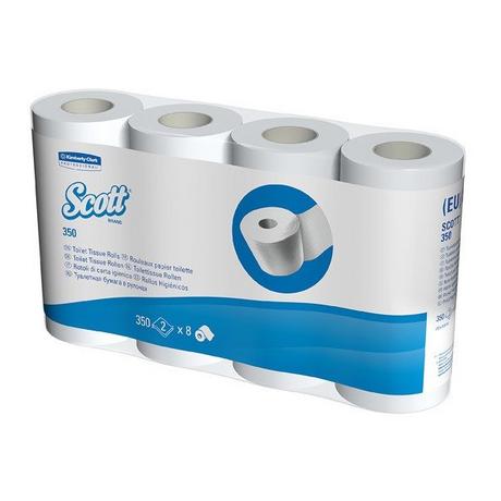 Scott  SCOTT Toilettenpapier weiss 18519 350 Blatt, 2-lagig 8 Stück 