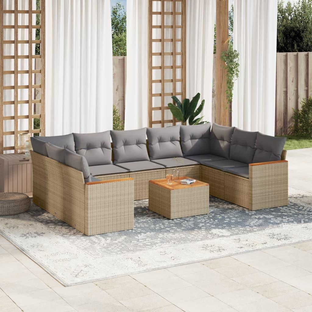 VidaXL set divano da giardino Polirattan  