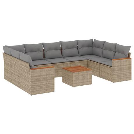 VidaXL set divano da giardino Polirattan  