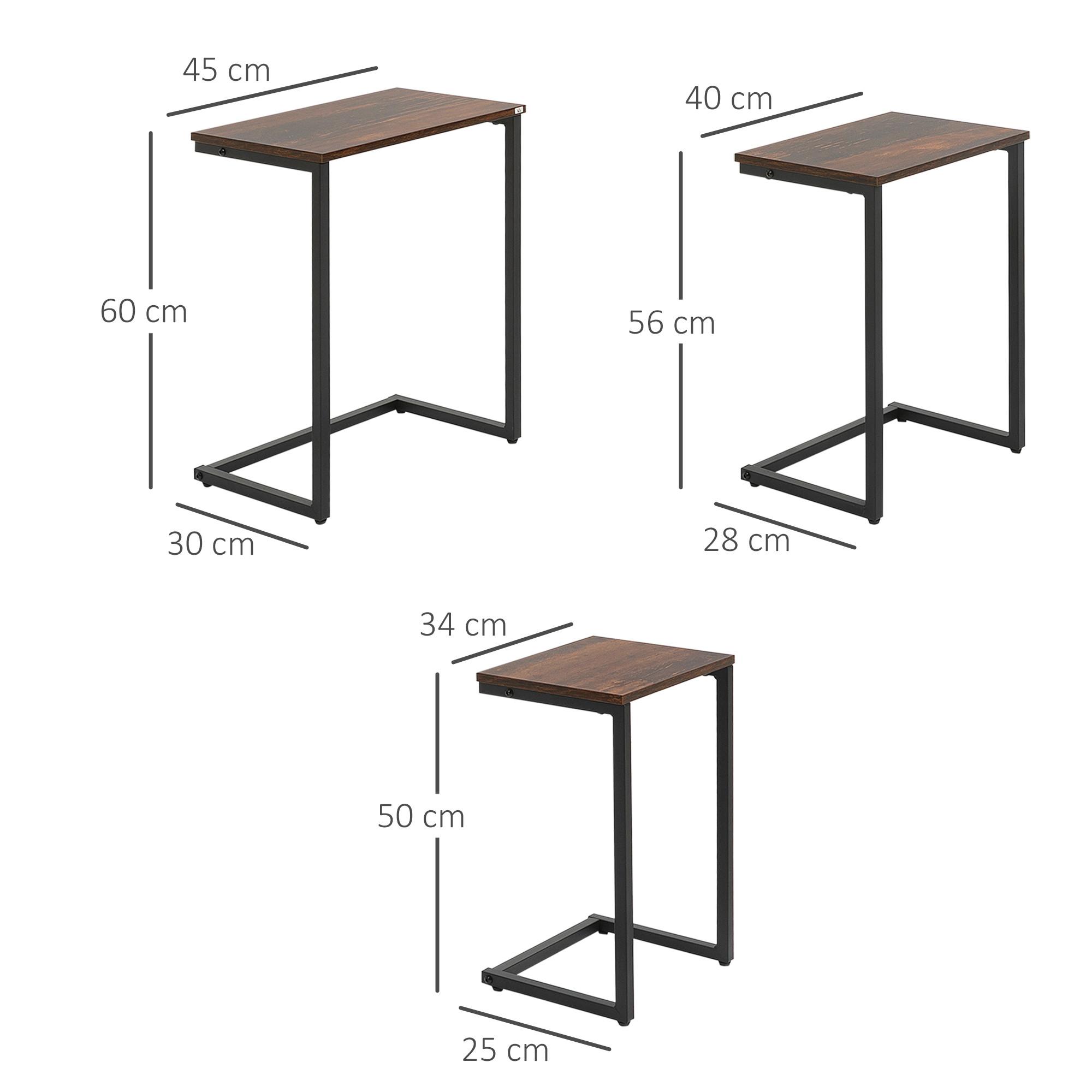 HOMCOM Beistelltisch-Set  