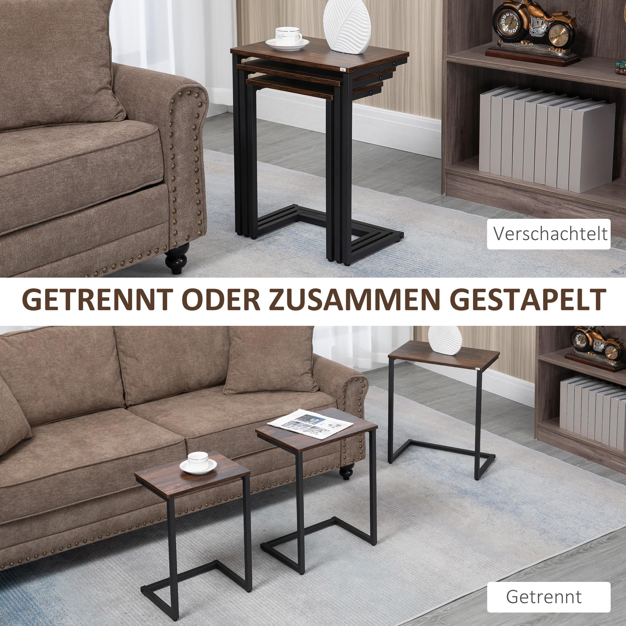 HOMCOM Beistelltisch-Set  