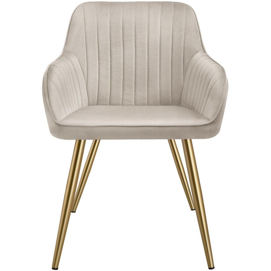 Tectake Chaise de salle à manger MARILYN en velours matelassé et rembourré  