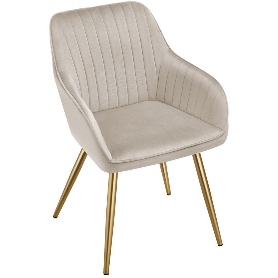 Tectake Chaise de salle à manger MARILYN en velours matelassé et rembourré  