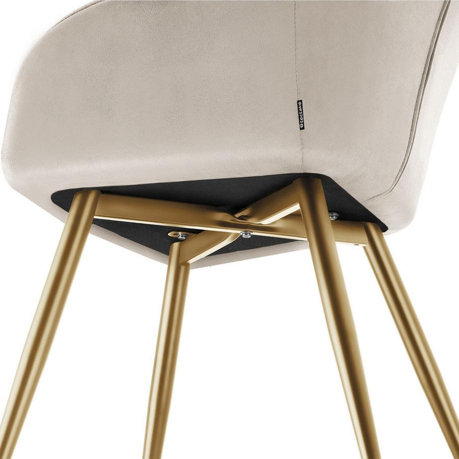 Tectake Chaise de salle à manger MARILYN en velours matelassé et rembourré  