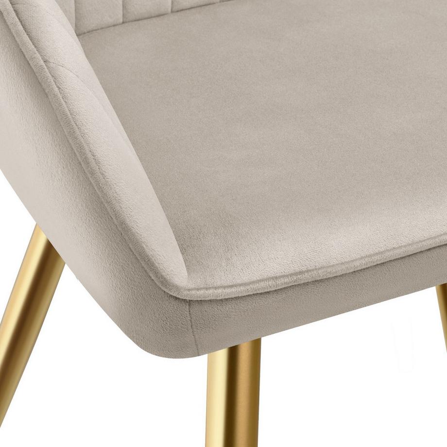 Tectake Chaise de salle à manger MARILYN en velours matelassé et rembourré  