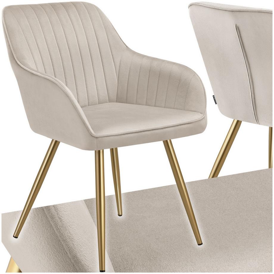 Chaise de salle à manger MARILYN en velours matelassé et rembourré