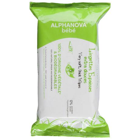Alphanova  ALPHANOVA lingettes de soin pour bébés sans parfum (60 pcs) 