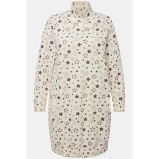 Ulla Popken Abito Loungewear Stampa stelle Collo alto Maniche lunghe  