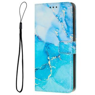 Cover-Discount  iPhone 14 - Leder Hülle Blue Marble 