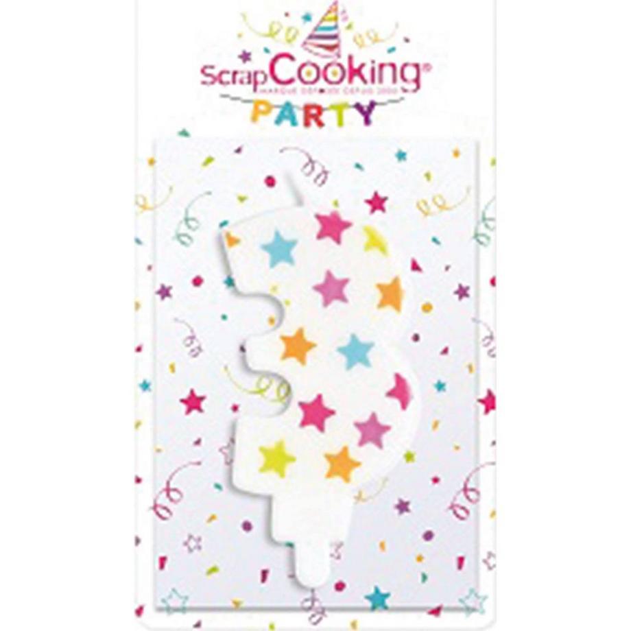 ScrapCooking Kerze Zahl 3  