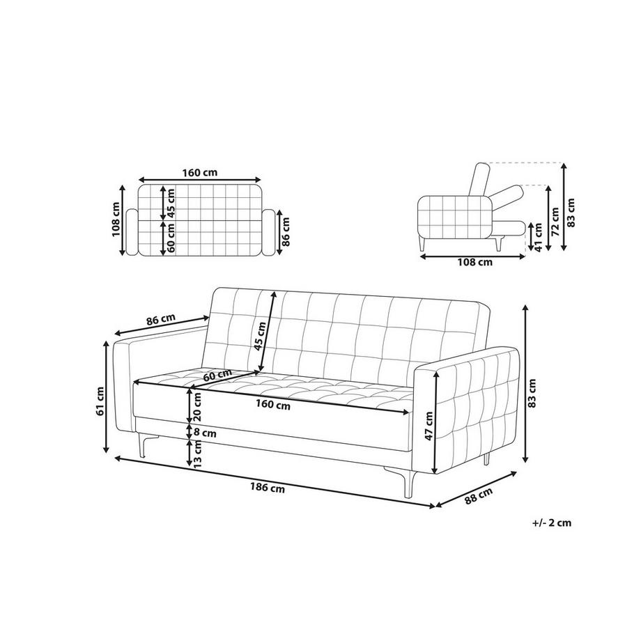 Beliani 3 Sitzer Sofa aus Samtstoff  ABERDEEN  