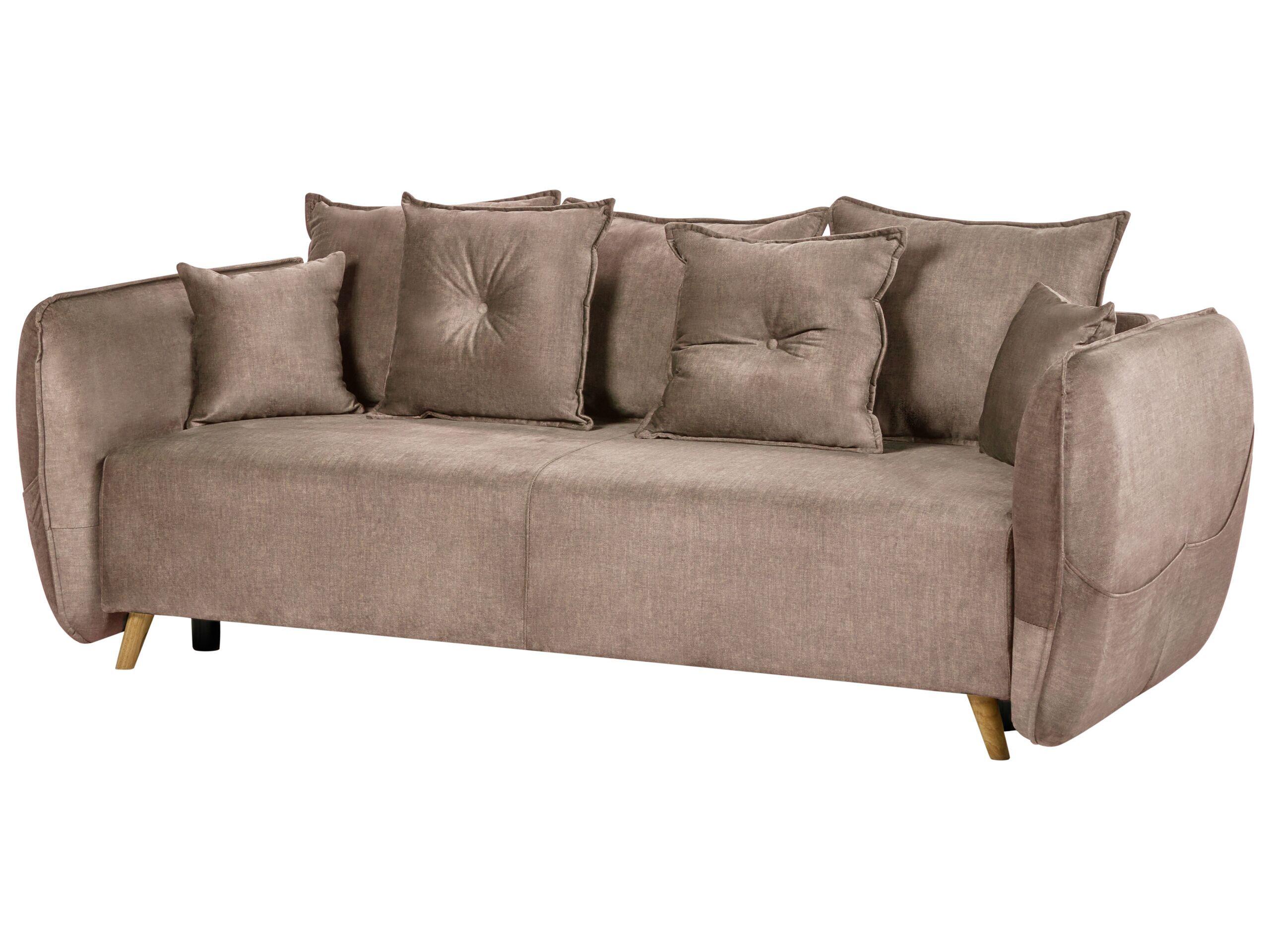 Beliani Schlafsofa aus Samtstoff Modern VALLANES  