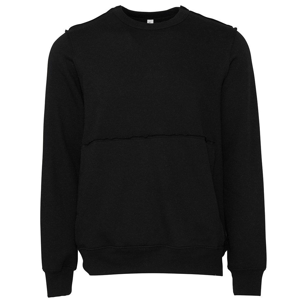 Image of Sweatshirt, Rohe Nähte Damen Schwarz XS