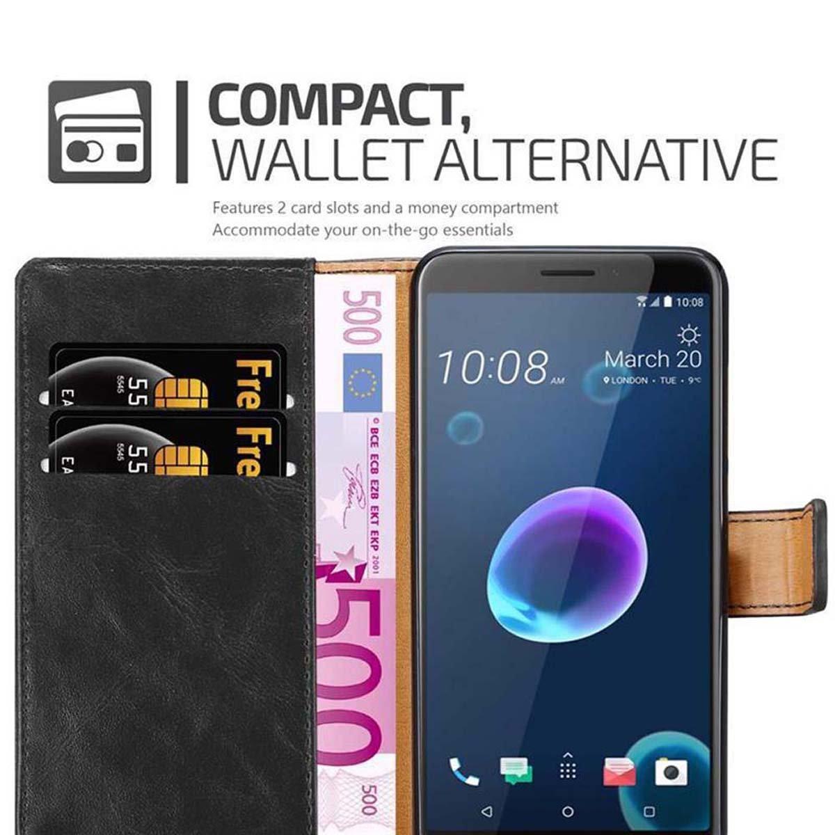 Cadorabo  Housse compatible avec HTC Desire 12 - Coque de protection avec fermeture magnétique, fonction de support et compartiment pour carte 