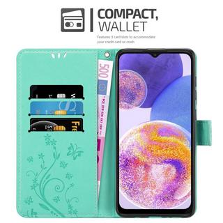 Cadorabo  Hülle für Samsung Galaxy A23 4G  5G Blumen Design Magnetverschluss 